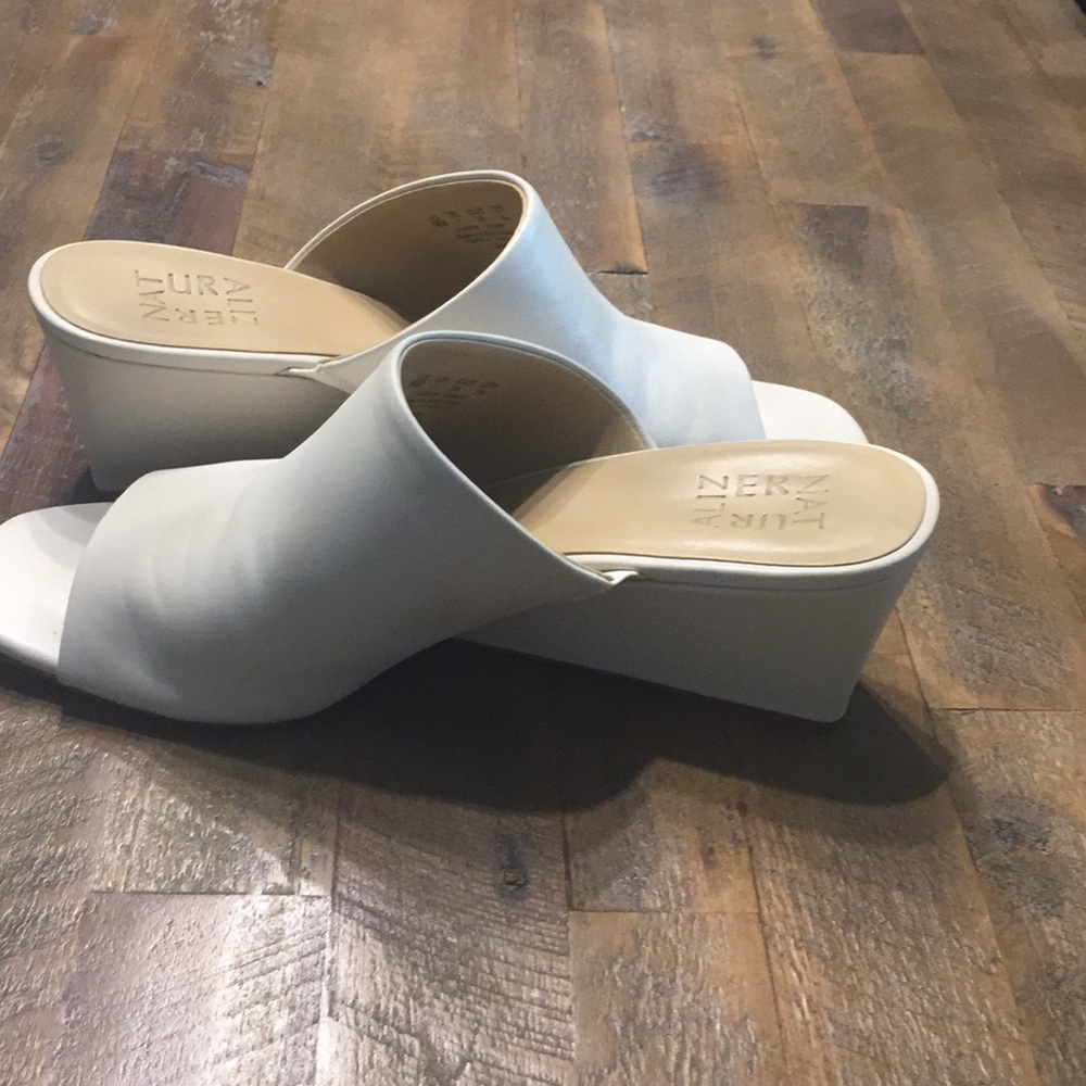 All Leather Off White Slides View 2